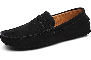 WUIWUIYU Men's Casual Slip-On Suede Loafers Moccasins Driving Shoes