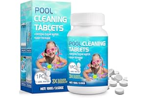 Aarovibe 100PCS Multifunctional Chlorine Tablets for Swimming Pools, Hot Tubs & Spas, Slow-Dissolving, Long-Lasting Water Treatment, 1 Chlorine Granules for Every 135 Gallons (600 Litters) of Water