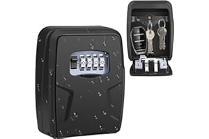 Diyife Extra Large Key Boxes Wall Mounted, Key Lock Box Outdoor for 10 Keys and Car Keys, Cards, Waterproof Lock Box Key Safe 4-Digit Combination Key Security Box for Home Office Garage School Airbnb