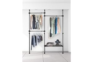QWORK® Justerbart växtkrukstativ, svart metallväxtstativ, justerbar bredd 20–30 cm för inomhus- och utomhusbruk