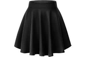 Grundläggande utsvängd stretchig kjol för kvinnor, skate-minikjolar, elegant midikjol