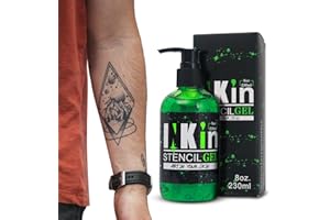 INKin Tattoo Stencil Transfer Gel, 230ml Stencil per Tatuaggi Professionale Gel per la Soluzione Cutanea del Tatuaggio, Stencil Stuff Crema,Gel di Trasferimento per Tatuaggi per Accessori per Tatuaggi