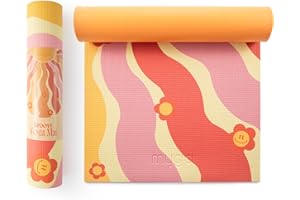 Myga 6mm Printed Yoga Mat - Non-Slip Exercise Mat for Men & Women - Thick & Comfortable for Yoga, Pilates & Meditation - Lightweight & Durable for Home, Gym & Travel - 173cm x 61cm