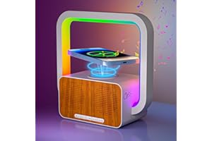 AUYLE Bluetooth Lautsprecher mit Nachtlicht & Wireless Charger, Touch Dimmbar Nachttischlampe mit Gibt 5 Lichtmodi, Musikbox & Induktive Ladestation, Perfekte Geschenk für Frauen, Männer, Kinder, Teenager
