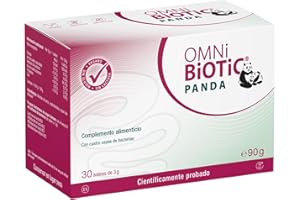 OMNi BiOTiC PANDA | 30 Sobres (90g) | 4 cepas bacterianas | 3 mil millones de bacterias por dosis diaria | Polvo | Vegano | Sin gluten | Sin lactosa | Para uso diario | Apto para la madre y el niño