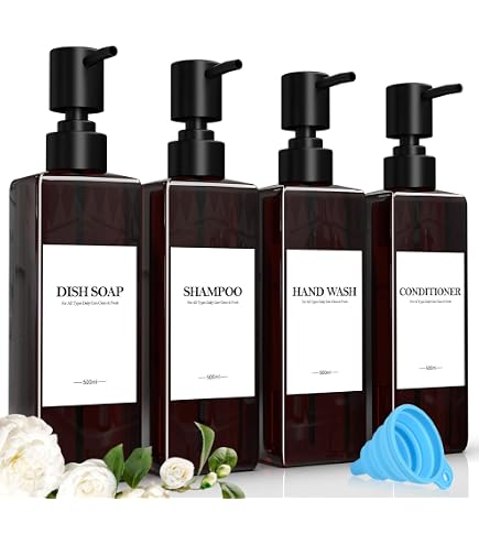 3 pz/set Dispenser di Shampoo Dispenser di sapone per il corpo del bagno doccia ricaricabile Shampoo e balsamo premere bottiglia vuota 300ML/500M  15