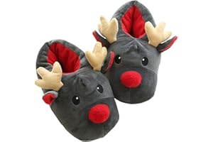 Feynman Hausschuhe Weihnachten Hirsch Herren Damen Sandal Warm Xmas Geschenk