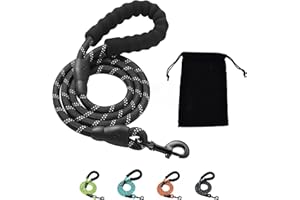 ADOV Guinzaglio per Cani, Guinzaglio per Cani in 1,5 m per Cani Grande e Media Piccola, Guinzaglio per Cani Robusto con Impugnatura Imbottita, Corda per Cani Riflettente con Fili Antiscivolo e Clip