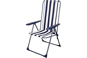 AKTIVE 62615 62615-Chaise Pliante 5 Positions Garden 59 x 59 x 105 cm, Tube en Aluminium + térylène, Marinera Haute, 60 x 59 x 103 cm