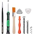 eXtremeRate Cross Screwdriver Set Opening Tools Repair Kits for PS5 Controller with Spare Screws Tweezers Prying Tool and Cleaning Brush
