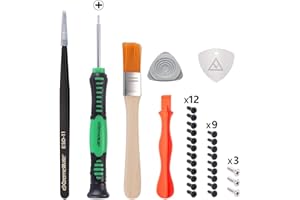 eXtremeRate Cacciavite a Croce PH00 Giravite Viti Set per ps5 Controller,Attrezzi Utensili Viti per ps5 Controller Kit di Riparazione con Pinzetta e Spazzola di Pulizia