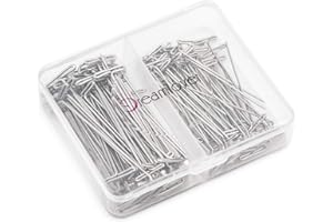 Dreamlover Spille per Parrucche, Spilli da Sarta 1 1/2 Pollici e 2 Pollici, 100 Pezzi T Pins, Spilli per Lavagna Sughero, Push Pins