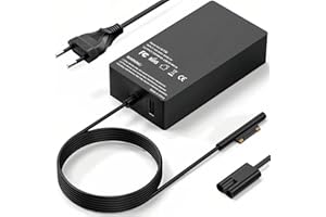 SCOVEE Caricatore 65W Microsoft Surface Laptop,65W Alimentatore per Microsoft Surface Pro 11/10/9/8/7/7+/6/5/4/3/X,Surface Go 4/3/2/1,Surface Laptop 7/6/5/4/3/2,Surface Book 2/1,USB Type A 2 Pin NA