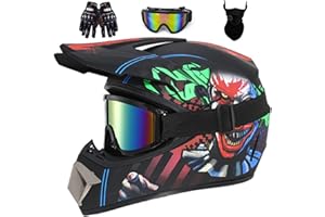 MTQCBDHY Casques Motocross Enfant Et Adulte Set, Casque De Cross VTT, Casques Cycliste Motocross Adulte, Protection Enduro Casque Moto pour Scooter Chopper Quad Casque De Moto Homme Et Femme
