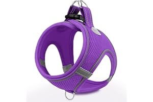 Joytale Harnais Chien, Réfléchissant Respirante Gilet Harnais pour Petit Chiens et Chats, XS, Violet