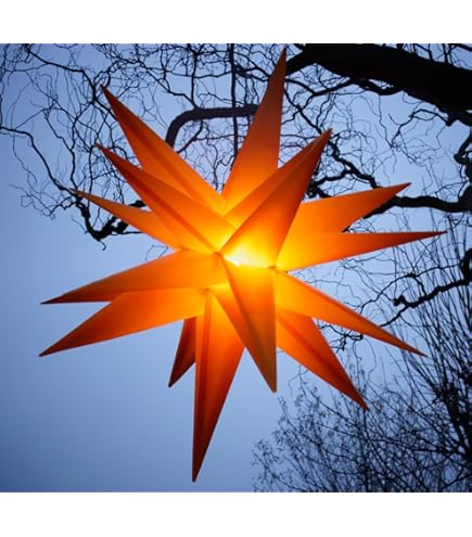 Kerstster, Adventsster, GURU SHOP Kaspar, 3D-ster voor buiten, diameter 55 cm, vouwster met 18 punten, 4 m buitenleiding, LED-lamp, 230 V E14 rood/wit, kunststof