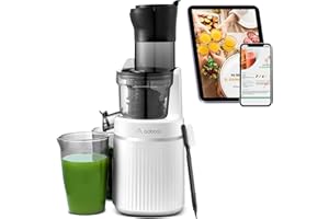 AAOBOSI Aobosi Licuadora para verduras y frutas con Apertura da 80 MM, Licuadora prensado en frio con Función marcha atrás/Motor silencioso/Libre de BPA/Blanco