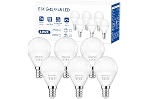 EvaStary E14 LED Light Bulb, 5W Small Screw Light Bulb 40W Equivalent, Warm White 3000K, SES E14 G45 Golf Ball Bulb, Non-Dimmable, Pack of 6