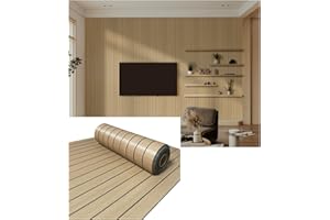 EURODECO Lamelles décoratives autocollantes en rouleau [Aspect bois] - 40 x 300 cm - Revêtement mural en mousse PE + PVC, imperméable et résistant aux chocs - Panneaux muraux 3D, épaisseur : 2,8 mm, 1,2 m²