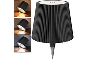 Nulmvic Lampada per Bottiglia LED Ricaricabile - 5200mAh Lampada da Tavolo Senza Fili Dimmerabile 3 Colori - IP54 Impermeabile Comando a Tocco per Interno Esterno Famiglia Ristorante Bar (Nero)