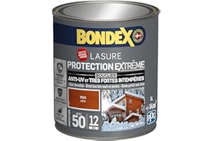 BONDEX - Lasure Bois Protection Extrême - Anti-UV/Humidité - Haute Résistance - Séchage Rapide - 1L - Teck