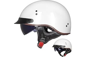 EBAYIN Casque Moto Homme Homologué Casque Bol Homologué Casque Moto Vintage Casque Jet pour Moto Casque Scooter Homme ECE Homologué Pilote Jet Casque Personnalité Casque de Moto,I-M=（57~58cm）