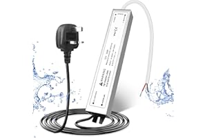 LightingWill 12V 30W Power Supply IP67, 2.5A Outdoor Waterproof LED Driver With Plug, AC 240V to DC 12 Volt Transformer for LED Lighting, CCTV, Computer Project