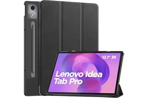 zZjoOoj Custodia Cover Compatibile con per Lenovo Idea Tab Pro (2025 12.7''),Con Funzione di Supporto,Super Sottile Leggero Copertura with Auto Wake/Sleep (Nero)