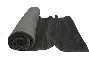 ORIENT FASHION Tejido Minkee Patrón liso 50x160 cm (Gris oscuro)