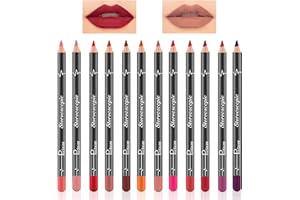 LOCKGO Lip Liner Pencils Set 12 Colors, Matte Waterproof Natural Long-Lasting Smooth Lipliners, Versatile Make Up Lipstick Pens Contour Shaping Cosmetic Tool for Women Girls Professional & Beginner Use