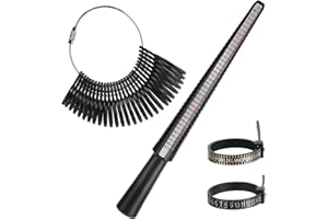 LUZIYUN Ringgrößenmesser Set, Ringmaßband Ringschablone, Ringstock Ring Sizer Messskalen zum Messen von Ringdurchmessern, Größenstandard UK, EU, USA und Schweiz