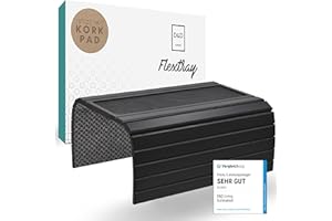 D&D Living® Sofatablett - Couch Ablage flexibel für Armlehne mit Anti-Rutsch Kork Pad | Tablett für Sofa mit 47x34 cm, nachhaltiges Bambus Schwarz Groß