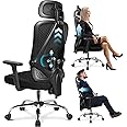 MELOKEA Ergonomic Office Chair with Adjustable Lumbar and Backrest Height, Heavy Duty Mesh Desk Chair 90° to 140° Freely Lock, Design for Home Gaming Business European Body Type Max 1.95m 330LBS