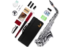 Slade Saxophon Eb Altsaxophon für Anfänger, Schüler, Erwachsene, Schwarz und Silber