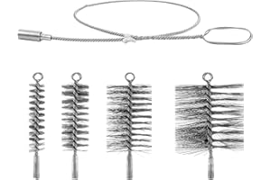 TEODUTE 4 Stück Heizkesselbürste Set, Ofenrohrbürste Durchmesser 30/50/80/150mm mit 1 Meter Extender, Kaminreiniger Bürste für Schornstein Kamin Ofenrohr Rauchrohr Reinigung