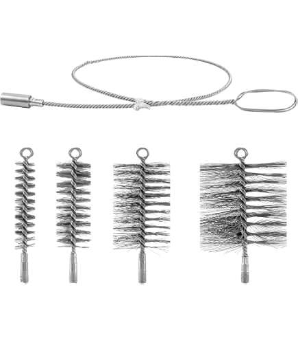 Set 3 Spazzole Per Tubi Forno In Acciaio – 30/50/80 Mm Per Camini, Canna Fumaria E Condotti