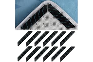 GGTTNRT Rug Pads Grippers 12 Pcs Washable & Reusable, Carpet Stickers for Rugs, Rug Pads Grippers From Rug to Carpet, for All Kinds of Rugs