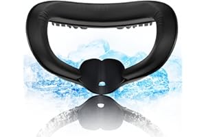 DESTEK Kühlendes Face Cover für Meta Quest 2 Zubehör, Komfortabler Cooling Quest 2 Face Pad, Einfache Installation – Inklusive Gesichtsschnittstelle und Abnehmbarem Lichtblockierendem Nasenschutzutz