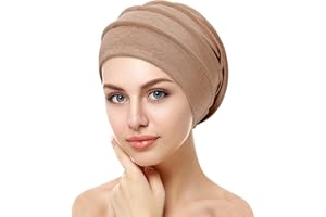 VUCDXOP Elegante Cotton cap Donna, Chemioterapia Cappello da Donna Pieghe Turbante Bandana di Chemio Dormire Berretto Beanie