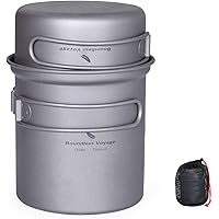 iBasingo Titan Töpf Pfanne Set Camping KochgeschirrLeichte Outdoor Schüssel Set Koch Mess Kit mit Klappgriff Küchen…