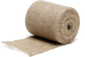Bande de Jute teinte naturelle, 230g/m², rouleau 10 cm x ± 12,5 m, pour jardinage, emballage ou bricolage, La Cordeline JN40, naturel
