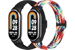 XANS Elastisches Geflochtenes Armband Kompatibel mit Xiaomi Smart Band 10/9/8, Verstellbare Dehnbare Nylon Armbänder Sport Ersatzarmband für Xiaomi Mi Band 10/9/8 Damen Herren