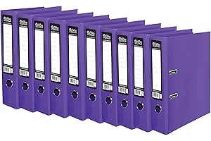 ED 10 x Pukka A4 Glossy 2-Ring Lever Arch File School Work Office 75mm Spine File Organiser (Purple)
