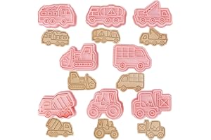 Honicemar Set di Formine per Biscotti a Forma di Veicolo 3D Tagliabiscotti Plastica Stampi, Forme Biscotto per Trasporto Auto 8 Pezzi Formine Biscotti Bambini per Decorare Biscotto Dolci Torta