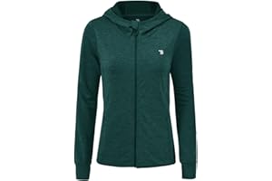 donhobo Damen Laufjacke Sportjacke Trainingsjacke Langarm Fitness Yoga Jacke Leicht Atmungsaktive Full Zip Sweatjacke mit Taschen Daumenloch