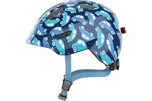ABUS Kinderhelm Smiley 3.0 LED - Fahrradhelm mit Licht - tiefe Passform & Platz für Einen Zopf - für Mädchen und Jungs