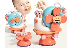 Tokiyis Gioco Seggiolone Ventosa per Bimbo 6 Mesi, Montessori Giochi Neonato 6-9 Mesi, attività Giocattoli Spinner Bambini con Ventose, Regalo Bimba 1 Anno