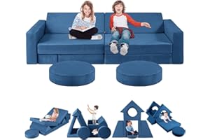 GILIRE Spielsofa für Kinder, Modulares Kinder Sofa Couch, Vielseitige über 500 Frei Baubare DIY-Festungen zum Spielen,Kreativität,Schlafen, Abnehmbar Spielsofa für Kinder für Spielzimmer,Schlafzimmer Möbel