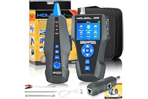 KOLSOL Network Cable Tester, NF-8601S TDR Multi-Functional LCD Wire Tracker for RJ45, RJ11, BNC, Metal Cable,PING/POE Cable Length Test with Port Flashing