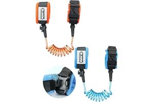 Braccialetto con cavo anti smarrimento, Dr.meter Confezione da 2 guinzagli di sicurezza per bambini con chiusura a chiave, imbracatura da passeggio per bambini riflettente